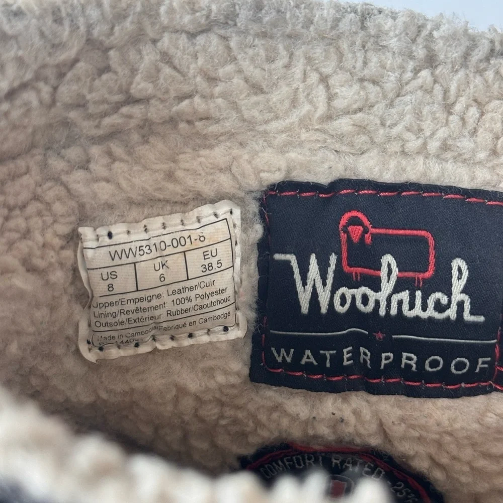 Woolrich Fully Wooly Black Slip Lined Winter Boots Shoes Women's Size 8